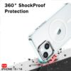 TheGiftKart Hybrid Back Cover Case for iPhone 15 / iPhone 14 Compatible with MagSafe | Built-in Stand | Shockproof Hard Case Cover for iPhone 15 / iPhone 14 (PC & TPU, Clear Back, Transparent Sides)