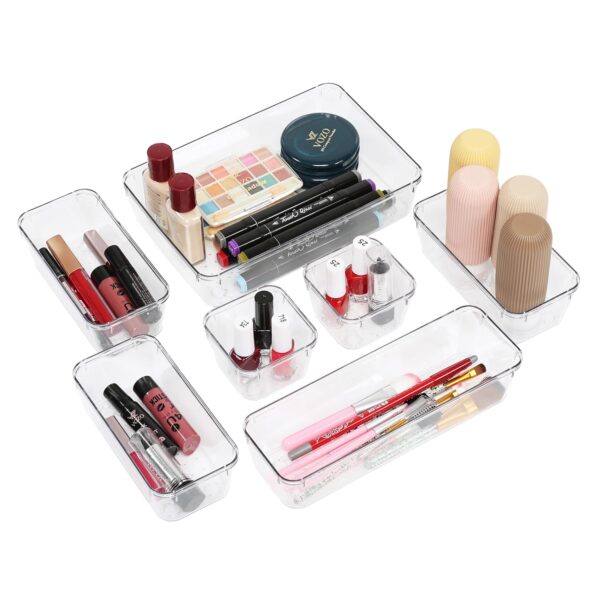 1774525170_Set-of-7-Unbreakable-Smart-Acrylic-Desk-Drawers-Organisers-Transparent-Organizer-Tray-for-Drawer-Dressing-Table-Makeup-Storage-Cosmetic-Bathroom-Dividers-and-Make-Up-Plastic-Boxes.jpg Set of 7 Unbreakable Smart Acrylic Desk Drawers Organisers Transparent Organizer Tray for Drawer Dressing Table Makeup Storage Cosmetic Bathroom Dividers and Make Up Plastic Boxes