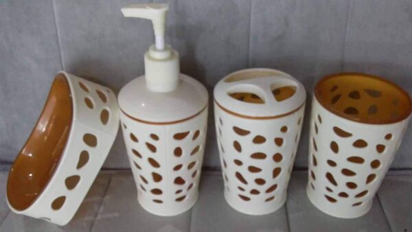 1774528800_Bathroom-Accessories-Set-4-Pieces-Bath-Ensemble-Set-Include-Hand-Liquid-Soap-DispenserSoap-DishToothbrush-Paste-Holder-Dust-Bin-Bathroom-Accessory-Set-for-Bathroom-Multicolor.jpg Bathroom Accessories Set - 4 Pieces Bath Ensemble Set Include Hand Liquid Soap Dispenser,Soap Dish,Toothbrush & Paste Holder, Dust Bin Bathroom Accessory Set for Bathroom, Multicolor