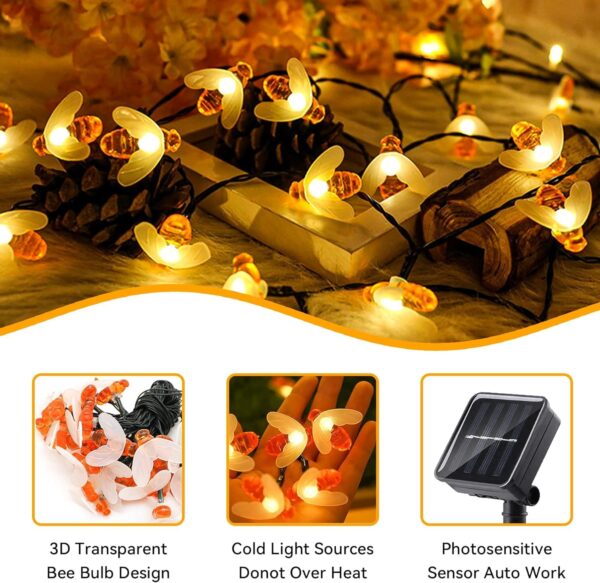 1774531897_XERGY-Solar-String-Lights-Waterproof-30-LED-8-Mode-Cute-Bee-Lights-Outdoor-Lights-Starry-Fairy-LightsWedding-Home-Gardens-Patio-Party-Christmas-Tree-DecorWarm-White.jpg XERGY Solar String Lights Waterproof 30 LED 8 Mode Cute Bee Lights Outdoor Lights Starry Fairy Lights,Wedding Home Gardens Patio Party Christmas Tree Decor(Warm White)