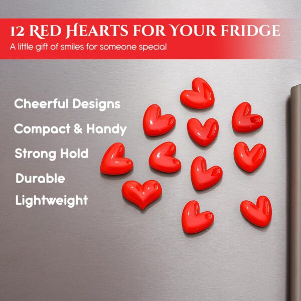 Nostrae by Ekhasa Red Heart Cute Fridge Magnets Set of 10 | Fridge Magnet Refrigerator Stylish | Kitchen Fridge Decoration Items | Mini Gifts