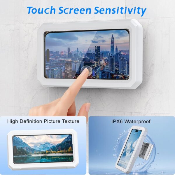 1774532449_Shower-Phone-Holder-Waterproof-Multi-Angle-Adjustable-Wall-Mounted-Phone-Holder-for-Bathroom-Bathtub-Kitchen-Mirror-Compatible-with-All-4-7-Smartphones.jpg Shower Phone Holder Waterproof, Multi-Angle Adjustable Wall Mounted Phone Holder for Bathroom Bathtub Kitchen Mirror, Compatible with All 4-7" Smartphones