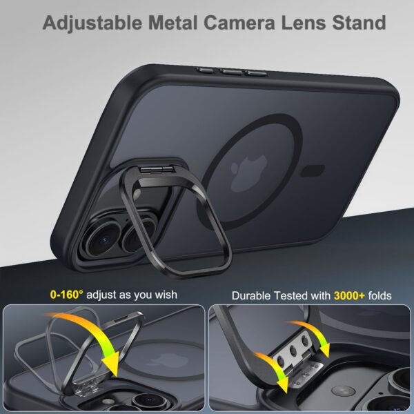 1774543946_EGOTUDE-Stand-Case-for-iPhone-16-Translucent-Frosted-Matte-Hard-Back-Cover-Compatible-with-Mag-Safe-Black-Polycarbonate.jpg EGOTUDE Stand Case for iPhone 16 | Translucent Frosted Matte Hard Back Cover Compatible with Mag-Safe (Black) - Polycarbonate