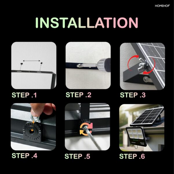 1774554534_Homehop-Solar-Outdoor-Flood-Light-Waterproof-200W-LED-Wireless-Automatic-Wall-Lamp-for-Home-Garden-Balcony-Courtyard-Porch-and-Patio-12AhABS.jpg Homehop Solar Outdoor Flood Light Waterproof 200W LED Wireless Automatic Wall Lamp for Home, Garden, Balcony, Courtyard, Porch and Patio (12Ah,ABS,)