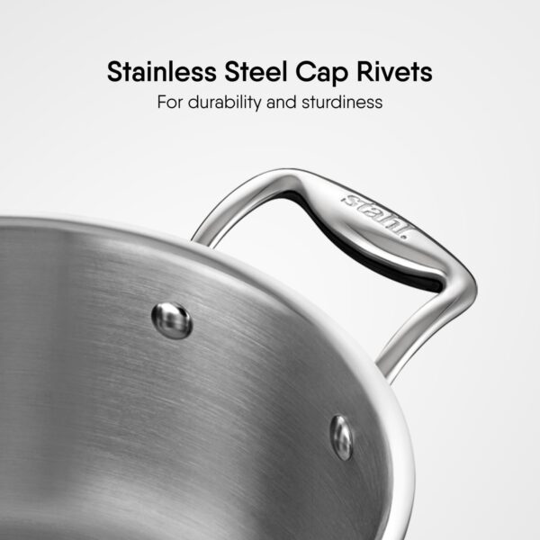 1774558805_Stahl-Artisan-Triply-3.8-L-22-cm-Stainless-Steel-Sauce-Pot-Casserole-with-Lid-Induction-Gas-Stove-Compatible-Briyani-PotHandi-Serves-5-7-People.jpg Stahl Artisan Triply 3.8 L, 22 cm Stainless Steel Sauce Pot | Casserole with Lid, Induction & Gas Stove Compatible, Briyani Pot/Handi (Serves 5-7 People)