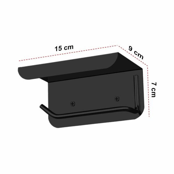 SmartSlide Stainless Steel Toilet Paper Holder with Shelf, Toilet Tissue Holder for Bathroom, Toilet Tissue Paper Roll Stand, Wall Mounted Toilet Paper Holder with Mobile Stand