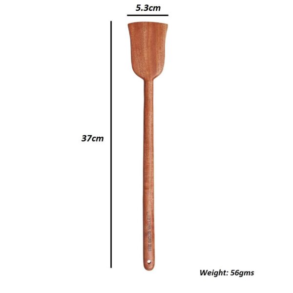 The Indus Valley Neem Wood Compact Flip/Spatula/Ladle For Cooking Dosa/Roti/Chapati | Kitchen Tools | No Harmful Polish | Naturally Non-Stick | Handmade (Set Of 5),37CM