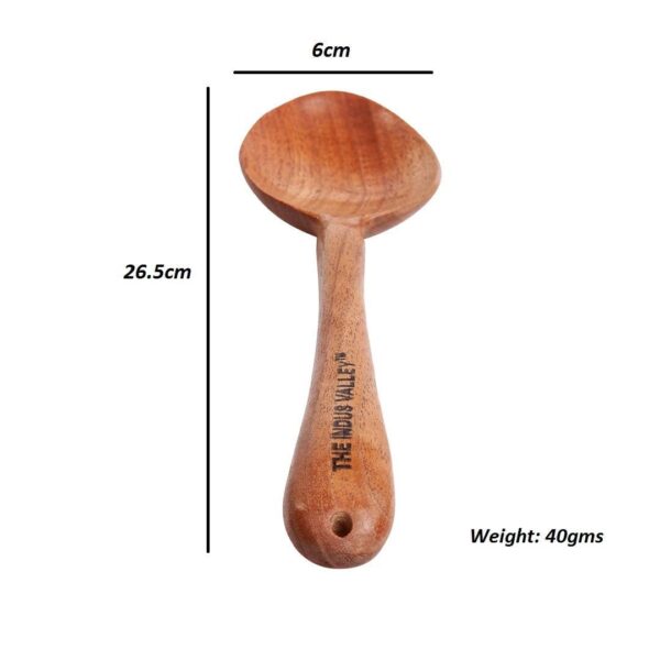 The Indus Valley Neem Wood Compact Flip/Spatula/Ladle For Cooking Dosa/Roti/Chapati | Kitchen Tools | No Harmful Polish | Naturally Non-Stick | Handmade (Set Of 5),37CM