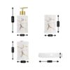 Kookee Ceramic Bathroom Accessories Set of 4, Modern Bath Set with Liquid handwash Soap Dispenser and Toothbrush holder, Luxury Gift Accessory for Home (8226)