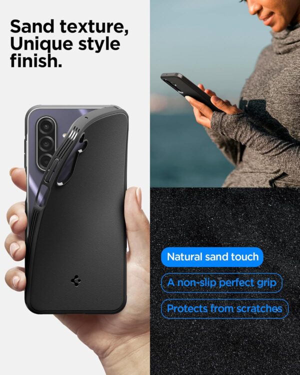Spigen Sand Blast for Samsung Galaxy M17 5G Case Cover, Samsung A17 5G Case, F17 5G Back Cover (2025) - TPU｜Matte Black