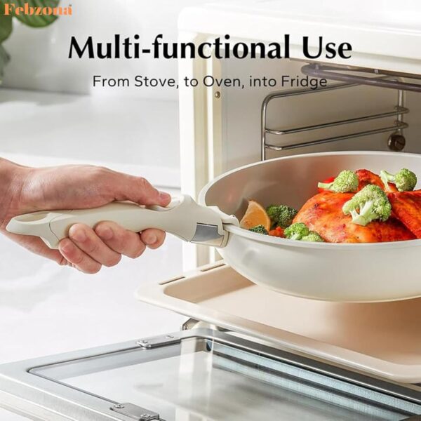 Universal Pot Handle - Detachable Holder for Cookware, Hot Utensil Vessel Pan Holder - White