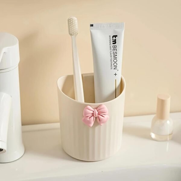 AKX Wall Mount Bathroom Cosmetic Organizer Pack of 2 | Plastic Makeup & Toothbrush Holder | Self Adhesive No Drill Bathroom Storage for Brushes, Tubes & Accessories (Multicolor)