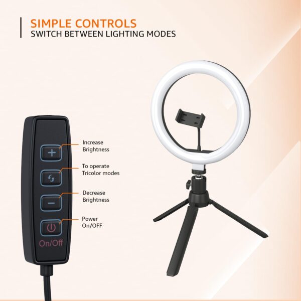 1774585917_Amazon-Basics-12-inch-Professional-LED-Ring-Light-with-Tripod-Stand-3-Color-Temperature-Modes-10-Brightness-Settings-Suitable-for-Photoshoot-Makeup-Videography.jpg Amazon Basics 12-inch Professional LED Ring Light with Tripod Stand | 3 Color Temperature Modes | 10 Brightness Settings | Suitable for Photoshoot, Makeup, Videography