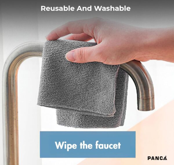 PANCA Microfiber Cleaning Cloth Roll Big Size, 50Pcs, 5000 Times Washable - 20X Cheaper Than Paper Towel Roll - Ultra AbsorbentMicrofiber Cleaning Cloth for Kitchen - Tearable, Reusable (Grey)