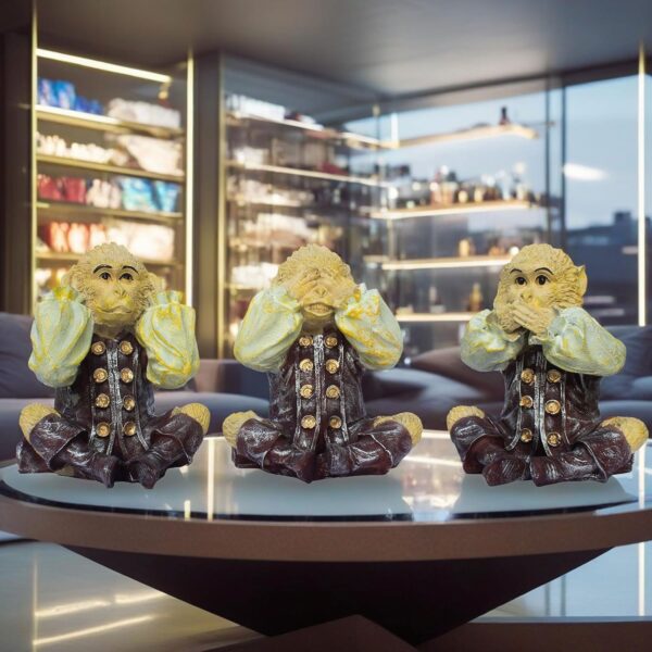 1774589996_The-3-Monkey-Showpiece-Set-See-Hear-Speak-No-Evil-Motivational-Decor-for-Home-Living-Room-Study-Table-and-Office-Three-Monkeys.jpg The 3 Monkey Showpiece Set, See, Hear, Speak No Evil Motivational Decor for Home, Living Room, Study Table and Office (Three Monkeys)