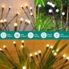 Best Diwali decoration Solar 8 LED Firefly garden light waterproof Auto on night day off best garden decoration light for your balconey,plant,garden decoration best item (warm yellow) (1)