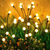 Best Diwali decoration Solar 8 LED Firefly garden light waterproof Auto on night day off best garden decoration light for your balconey,plant,garden decoration best item (warm yellow) (1)