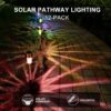 Dream Master Solar Outdoor LED Landscape Lights - Stainless Steel Solar-Powered Garden Lighting for Pathway, Walkway, Patio, Yard, Lawn - 12 Pack (Multicolor)