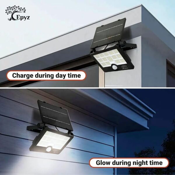 Epyz 20Watt Solar Flood Light Outdoor Waterproof with USB Type-C Charging Cable for Home Garden Wall Compound Entrance Automatic LED Lamp [ Pack of 1, White Light ] [ 2000mAh, 85LED ]