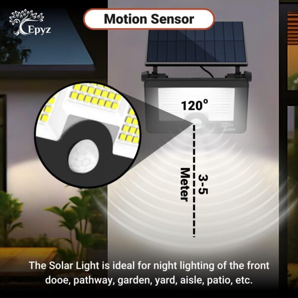 Epyz 20Watt Solar Flood Light Outdoor Waterproof with USB Type-C Charging Cable for Home Garden Wall Compound Entrance Automatic LED Lamp [ Pack of 1, White Light ] [ 2000mAh, 85LED ]