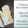 Pixel Home Organic Cotton Flower Print Oven Mitt and Pot Holder (Green Flower GPH)