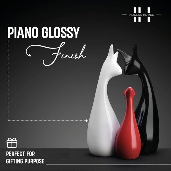 Premium Deer Family Set of 3 Showpiece | Decorative Statues for Home Decor | Ceramics Showpiece for Living Room | showpiece Sculptures Animal Figurine | House Warming Gift size-7x7x25 cm