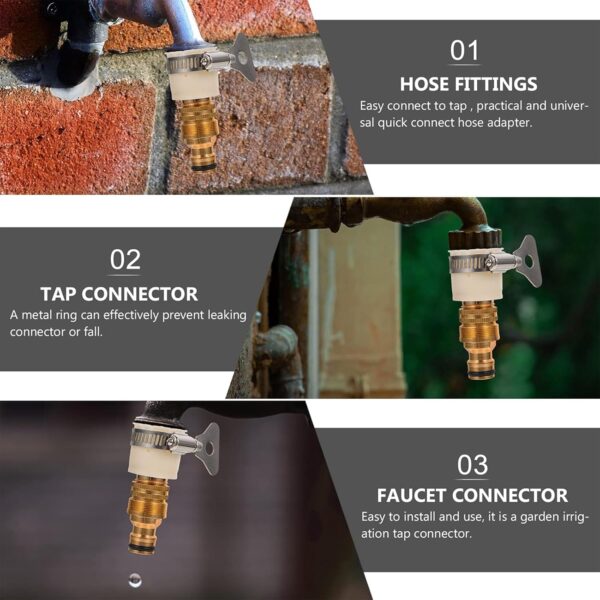 Universal Tap Connector,2 in 1 Faucet Connecter Adapter,Alloy Material Pipe Connector for Tap 3/4 & 1/2 Inch,Quick Connection to Car Wash Spray Gun,Garden Water Hose Accessories for Gardening, Kicthen