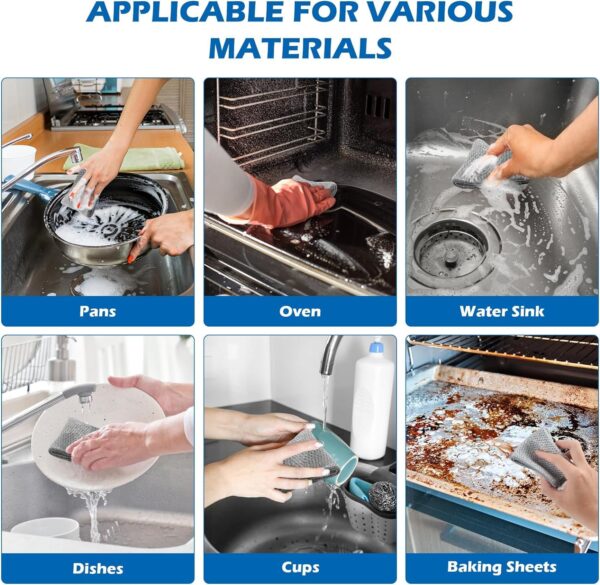 1774638341_DALUCI-6-Pcs-Non-Scratch-Steel-Wire-Dishwashing-Cloth-Heavy-Duty-Scrubber-for-Utensils-Dishes-Kitchen-Cleaning-Reusable-Durable-Cleaning-Cloth-for-Sink-Countertops.jpg DALUCI 6 Pcs Non-Scratch Steel Wire Dishwashing Cloth | Heavy-Duty Scrubber for Utensils, Dishes & Kitchen Cleaning | Reusable & Durable Cleaning Cloth for Sink & Countertops