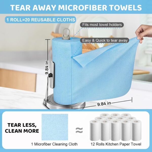 1774647264_DOCAT-Microfiber-Cleaning-Cloth-Roll-25x25-cm-Reusable-and-Washable-Tear-Away-Kitchen-Towel-Roll-Very-Soft-Cleaning-Cloths-for-Home-Kitchen-Office-Electronics-Car-Cleaning-Blue-20-Pack.jpg DOCAT Microfiber Cleaning Cloth Roll 25x25 cm, Reusable and Washable Tear-Away Kitchen Towel Roll, Very Soft Cleaning Cloths for Home, Kitchen, Office, Electronics, Car Cleaning (Blue, 20 Pack)