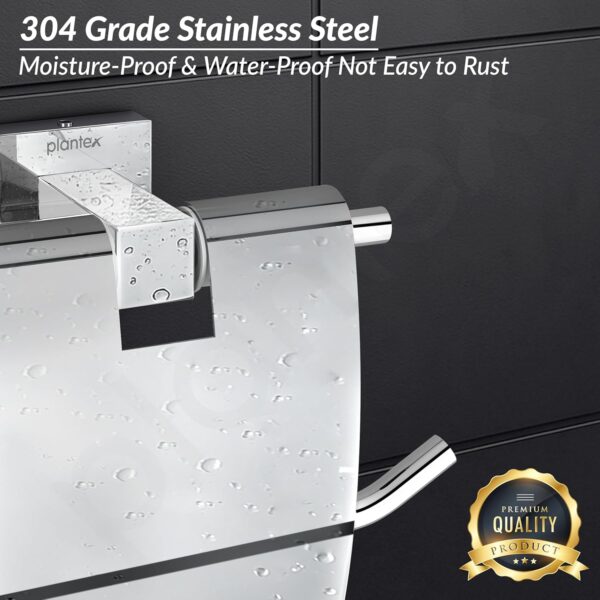 Plantex 304 Grade Stainless Steel Tissue Paper Holder/Toilet Paper Roll Holder/Toilet Paper Holder for Bathroom Accessories - Splash (Chrome)