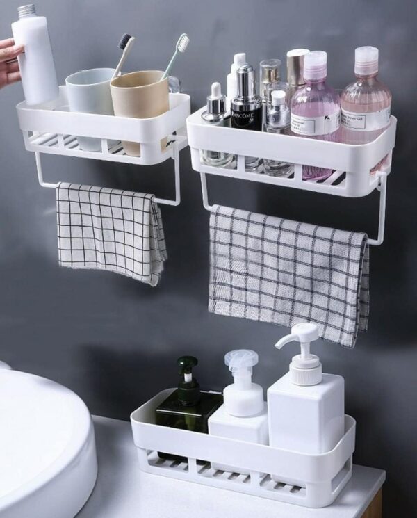 1774653509_Bathroom-Shelf-for-Wall-Self-Adhesive-Bathroom-Organiser-with-Towel-Holder-Ideal-Bathroom-Accessories-for-Efficient-Space-Utilisation-2-Self-1-Towel.jpg Bathroom Shelf for Wall, Self-Adhesive Bathroom Organiser with Towel Holder, Ideal Bathroom Accessories for Efficient Space Utilisation (2 Self - 1 Towel)