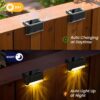 ANSHI Plastic Outdoor Solar LED Garden Lights, Waterproof Deck & Stair Step Lights for Railing, Wall, Backyard, Balcony Solar Powered Home Decoration, Standard 4-Piece Set