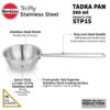 1774659077_Hawkins-1.5-Cup-Tadka-Pan-360-ml-Triply-Stainless-Steel-Pan-Silver-STP15.jpg Hawkins 1.5 Cup Tadka Pan, 360 ml Triply Stainless Steel Pan, Silver (STP15)