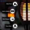 LITVERSE Solar Torch Lights | 96 LED Flickering Flame |2200 mAh | 3 Modes | Auto On/Off | Waterproof Outdoor Landscape & Wall Lighting for Garden, Patio, Yard, Balcony, Restaurant, Diwali | Pack of 2