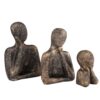 Family of Three Ornaments Abstract Home Souvenirs Statues Decoration for Home Character Brown