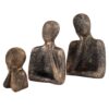 Family of Three Ornaments Abstract Home Souvenirs Statues Decoration for Home Character Brown