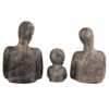 Family of Three Ornaments Abstract Home Souvenirs Statues Decoration for Home Character Brown