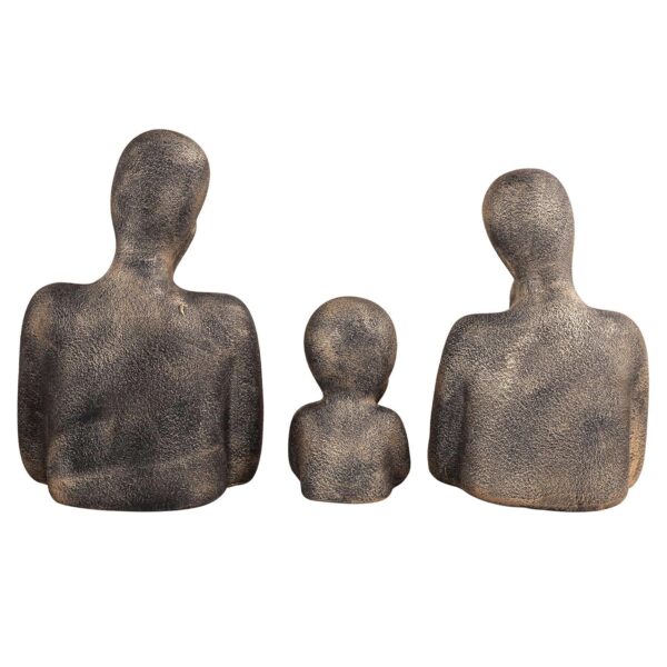 Family of Three Ornaments Abstract Home Souvenirs Statues Decoration for Home Character Brown