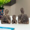 Family of Three Ornaments Abstract Home Souvenirs Statues Decoration for Home Character Brown