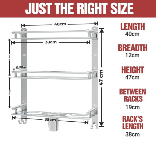 1774686422_GLOXY-Premium-Bathroom-Shelf-Rack-Chrome-Finish-Stainless-Steel-4in1-Wall-Mount-Bathroom-Soap-Rack-with-Toothbrush-Holder-Bathroom-Fittings-Accessories-Set-with-Multipurpose-Hooks.jpg GLOXY Premium Bathroom Shelf Rack - Chrome Finish Stainless Steel 4in1 Wall Mount Bathroom Soap Rack with Toothbrush Holder - Bathroom Fittings Accessories Set with Multipurpose Hooks