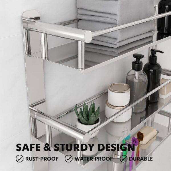 1774701386_3-Tier-Bathroom-Shelf-for-Wall-Steel-Shampoo-Holder-Rack-with-Double-Soap-Dish-Toothbrush-Stand-Tumbler-Bathroom-Accessories-Organizer-Shelf.jpg 3-Tier Bathroom Shelf for Wall | Steel Shampoo Holder Rack with Double Soap Dish, Toothbrush Stand & Tumbler | Bathroom Accessories Organizer Shelf