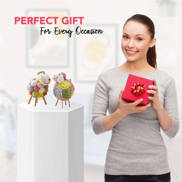 1774704733_Nostrae-by-Ekhasa-Felt-Sheep-Figurine-Set-of-2-Handcrafted-Wool-Lamb-Showpiece-with-Wooden-Legs-Cute-Miniature-Animal-Figurines-for-Table-Shelf-Home-Decor-Decorative-Collectible-Gift-Item.jpg Nostrae by Ekhasa Felt Sheep Figurine Set of 2 | Handcrafted Wool Lamb Showpiece with Wooden Legs | Cute Miniature Animal Figurines for Table, Shelf & Home Decor | Decorative Collectible & Gift Item