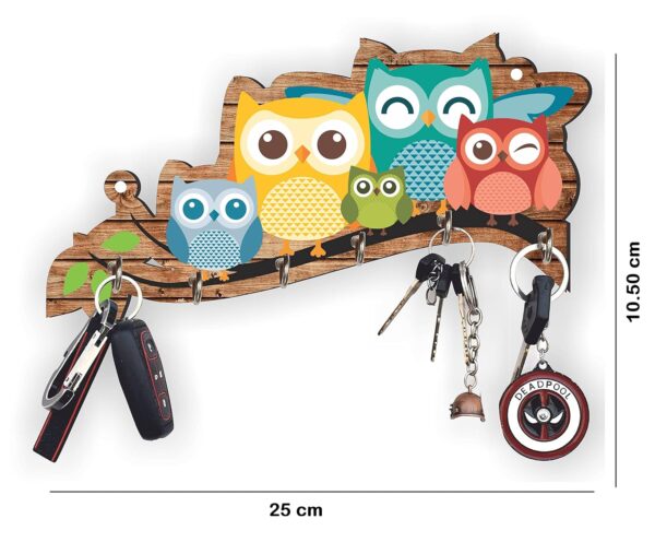 1774716574_Webelkart-Premium-Owl-Family-Decorative-Wooden-Printed-Key-Holder-for-Home-Decor-Key-Hangers-Keychain-Holder-Key-Holder-for-Wall-25-cm-6-Hooks.jpg Webelkart Premium 'Owl Family' Decorative Wooden Printed Key Holder for Home Decor Key Hangers Keychain Holder & Key Holder for Wall (25 cm, 6 Hooks)