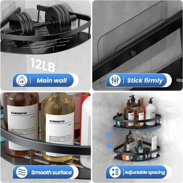 1774722048_Boniry-1-Pcs-Bathroom-Accessories-Aluminium-Heavy-Duty-Self-Adhesive-Bathroom-Corner-Shelf-for-Wall-Multipurpose-Wall-Mounted-Bathroom-Organiser-Washroom-Organizer-Black.jpg Boniry 1 Pcs Bathroom Accessories Aluminium Heavy Duty Self Adhesive Bathroom Corner Shelf for Wall, Multipurpose Wall Mounted Bathroom Organiser, Washroom Organizer (Black)