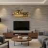UNAKR EXPORTS INIDA Custom Name Plats Backlit LED Name Sign - Personalized Wall Decor for Home Entrance, Flat, House Door - Indoor Outdoor 18"x6" - Warm Light (led lights)