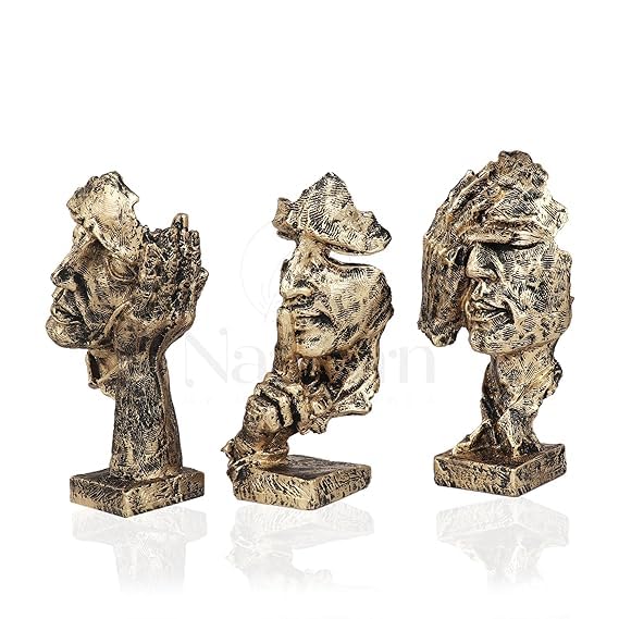 1774732687_THE-Urban-Desires-Set-of-3-Men-Expression-Statue-Showpiece-Figurine-Lucky-Decorative-Items-Form-Office-Desktop-Decoration-Gifting-Black-Golden-Animal.jpg THE Urban Desires Set of 3 Men Expression Statue Showpiece Figurine Lucky Decorative Items Form Office Desktop Decoration & Gifting, Black Golden, Animal