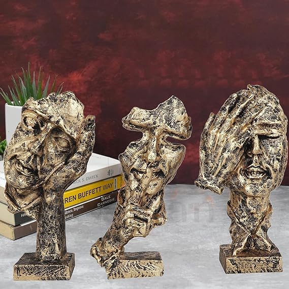 1774732688_THE-Urban-Desires-Set-of-3-Men-Expression-Statue-Showpiece-Figurine-Lucky-Decorative-Items-Form-Office-Desktop-Decoration-Gifting-Black-Golden-Animal.jpg THE Urban Desires Set of 3 Men Expression Statue Showpiece Figurine Lucky Decorative Items Form Office Desktop Decoration & Gifting, Black Golden, Animal