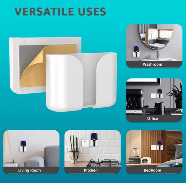 ELV Wall Mounted Mobile Smartphone Holder Storage Case for Phones with Strong Adhesive Strips | Wall Mount Mobile Stand/Multi-Purpose Stand for Phone Charging (White)