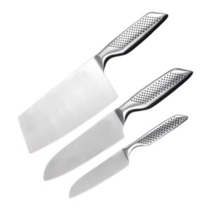 Stainless Steel Kitchen Knife Set with Ultra Sharp Blade, Knives for Cutting, Chopping & Slicing Vegetables, Fruits & Meat, Chef's Knife, Butcher Knife & Paring Knife, Comfortable Grip Handle