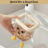 Cute Cartoon Wall-Mounted Storage Holder with Suction Cup – Waterproof Drain Basket Organizer for Bathroom, Kitchen, Vanity – Reusable Adhesive, Fun Design for Sponges, Toiletries & Accessories